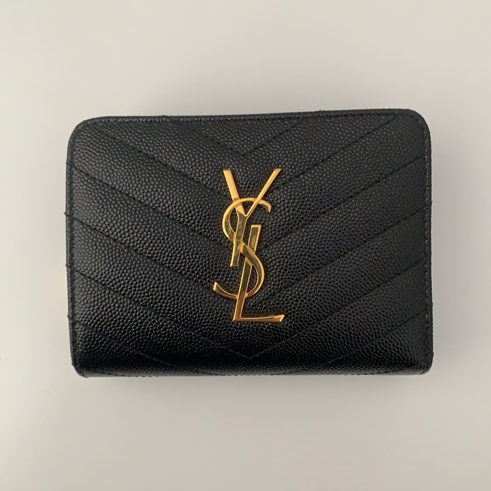 Saint Laurent Grain De Poudre Matelasse Wallet